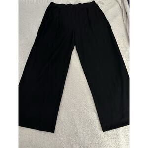 Halara High Waisted Plicated Side Pocket Wide Leg Waffle Work Pants Black